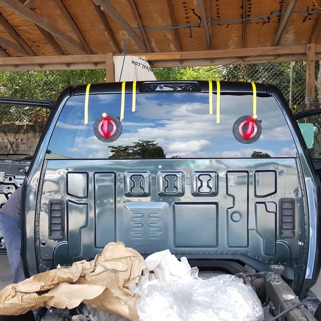 Rear glass work under the shed